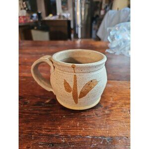 Handmade Art Pottery Coffee Mug Natural Stoneware Potter's Mark